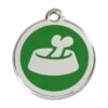 Red Dingo Stainless Steel Engraved Dog Tag Bone In Bowl Green 2 Red Dingo Stainless Steel Engraved Dog Tag Bone In Bowl Green -PetJoy Shop 01 BB GR LG