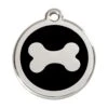 Red Dingo Stainless Steel Engraved Dog Tag Bone Black -PetJoy Shop 01 BN BB LG