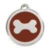 Red Dingo Stainless Steel Engraved Dog Tag Bone Brown -PetJoy Shop 01 BN BR LG