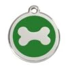 Red Dingo Stainless Steel Engraved Dog Tag Bone Green -PetJoy Shop 01 BN GR LG