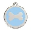 Red Dingo Stainless Steel Engraved Dog Tag Bone Light Blue -PetJoy Shop 01 BN LB LG