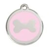 Red Dingo Stainless Steel Engraved Dog Tag Bone Pink -PetJoy Shop 01 BN PK LG