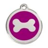 Red Dingo Stainless Steel Engraved Dog Tag Bone Purple -PetJoy Shop 01 BN PU LG