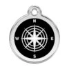 Red Dingo Stainless Steel Engraved Dog Tag Compass Black -PetJoy Shop 01 CM BB LG