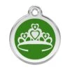 Red Dingo Stainless Steel Engraved Dog Tag Crown Green -PetJoy Shop 01 CR GR LG