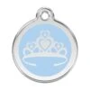 Red Dingo Stainless Steel Engraved Dog Tag Crown Light Blue -PetJoy Shop 01 CR LB LG