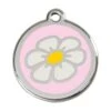 Red Dingo Stainless Steel Engraved Dog Tag Daisy Flower Pink -PetJoy Shop 01 DA PK LG