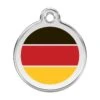 Red Dingo Stainless Steel Engraved Dog Tag German Flag Red -PetJoy Shop 01 DE RE LG