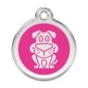 Red Dingo Stainless Steel Engraved Dog Tag Dog Hot Pink 1 Red Dingo Stainless Steel Engraved Dog Tag Dog Hot Pink -PetJoy Shop 01 DG HP LG