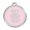Red Dingo Stainless Steel Engraved Dog Tag Dog Pink -PetJoy Shop 01 DG PK LG