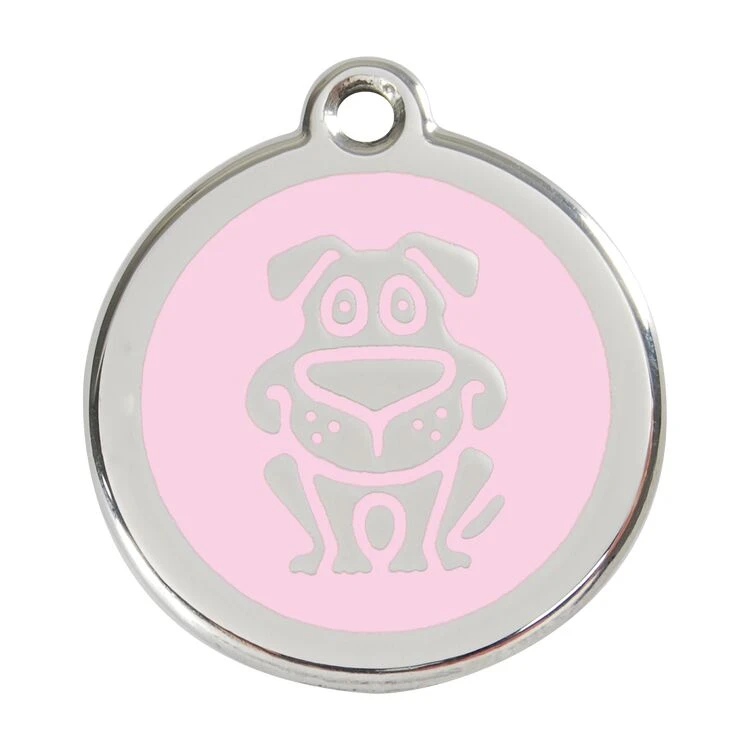 Red Dingo Stainless Steel Engraved Dog Tag Dog Pink 3 Red Dingo Stainless Steel Engraved Dog Tag Dog Pink