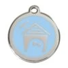 Red Dingo Stainless Steel Engraved Dog Tag Dog House Light Blue -PetJoy Shop 01 DH LB LG