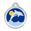 Red Dingo Stainless Steel Engraved Dog Tag Dolphin Navy -PetJoy Shop 01 DL DB LG