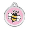 Red Dingo Stainless Steel Engraved Dog Tag Bumble Bee Pink -PetJoy Shop 01 EP PK LG
