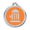 Red Dingo Stainless Steel Engraved Dog Tag Fire Hydrant Orange -PetJoy Shop 01 FH OR LG