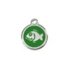 Red Dingo Stainless Steel Engraved Cat Tag Fish Green -PetJoy Shop 01 FI GR SM