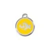 Red Dingo Stainless Steel Engraved Cat Tag Fish Yellow -PetJoy Shop 01 FI YE SM