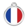Red Dingo Stainless Steel Engraved Dog Tag French Flag White 1 Red Dingo Stainless Steel Engraved Dog Tag French Flag White -PetJoy Shop 01 FR WT LG