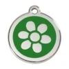 Red Dingo Stainless Steel Engraved Dog Tag Flower Green -PetJoy Shop 01 FW GR LG