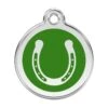 Red Dingo Stainless Steel Engraved Dog Tag Horse Shoe Green 2 Red Dingo Stainless Steel Engraved Dog Tag Horse Shoe Green -PetJoy Shop 01 HS GR LG