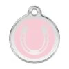 Red Dingo Stainless Steel Engraved Dog Tag Horse Shoe Pink -PetJoy Shop 01 HS PK LG