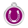 Red Dingo Stainless Steel Engraved Dog Tag Horse Shoe Purple 2 Red Dingo Stainless Steel Engraved Dog Tag Horse Shoe Purple -PetJoy Shop 01 HS PU LG
