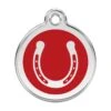 Red Dingo Stainless Steel Engraved Dog Tag Horse Shoe Red 2 Red Dingo Stainless Steel Engraved Dog Tag Horse Shoe Red -PetJoy Shop 01 HS RE LG