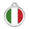 Red Dingo Stainless Steel Engraved Dog Tag Italian Flag White -PetJoy Shop 01 IT WT LG