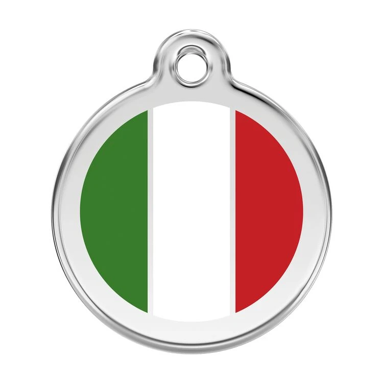 Red Dingo Stainless Steel Engraved Dog Tag Italian Flag White 3 Red Dingo Stainless Steel Engraved Dog Tag Italian Flag White