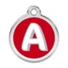 Red Dingo Stainless Steel Engraved Dog Tag Alphabet Tag Letter A Red -PetJoy Shop 01 JA RE LG