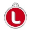 Red Dingo Stainless Steel Engraved Dog Tag Alphabet Tag Letter L Red -PetJoy Shop 01 JL RE LG