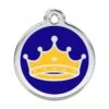 Red Dingo Stainless Steel Engraved Dog Tag King's Crown Navy 2 Red Dingo Stainless Steel Engraved Dog Tag King's Crown Navy -PetJoy Shop 01 KC DB LG