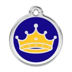 Red Dingo Stainless Steel Engraved Dog Tag King's Crown Navy