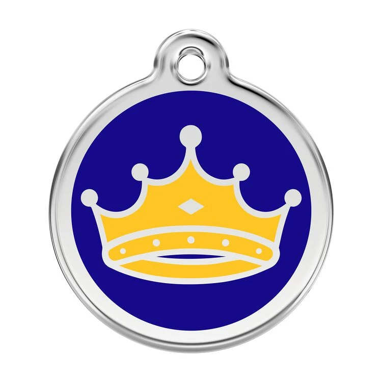 Red Dingo Stainless Steel Engraved Dog Tag King's Crown Navy 3 Red Dingo Stainless Steel Engraved Dog Tag King's Crown Navy