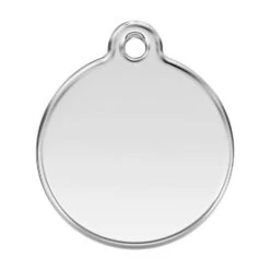 Red Dingo Stainless Steel Engraved Dog Tag Soccerball White -PetJoy Shop 01 LG 36