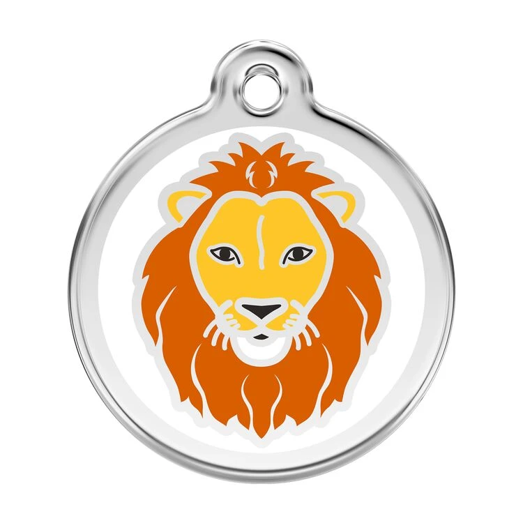 Red Dingo Stainless Steel Engraved Dog Tag Lion White 3 Red Dingo Stainless Steel Engraved Dog Tag Lion White