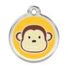 Red Dingo Stainless Steel Engraved Dog Tag Monkey Yellow -PetJoy Shop 01 MK YE LG
