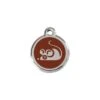 Red Dingo Stainless Steel Engraved Cat Tag Mouse Brown -PetJoy Shop 01 MS BR SM