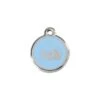 Red Dingo Stainless Steel Engraved Cat Tag Mouse Light Blue -PetJoy Shop 01 MS LB SM
