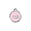 Red Dingo Stainless Steel Engraved Cat Tag Mouse Pink -PetJoy Shop 01 MS PK SM
