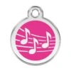 Red Dingo Stainless Steel Engraved Dog Tag Music Hot Pink -PetJoy Shop 01 MU HP LG