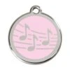 Red Dingo Stainless Steel Engraved Dog Tag Music Pink -PetJoy Shop 01 MU PK LG