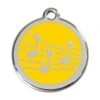 Red Dingo Stainless Steel Engraved Dog Tag Music Yellow -PetJoy Shop 01 MU YE LG