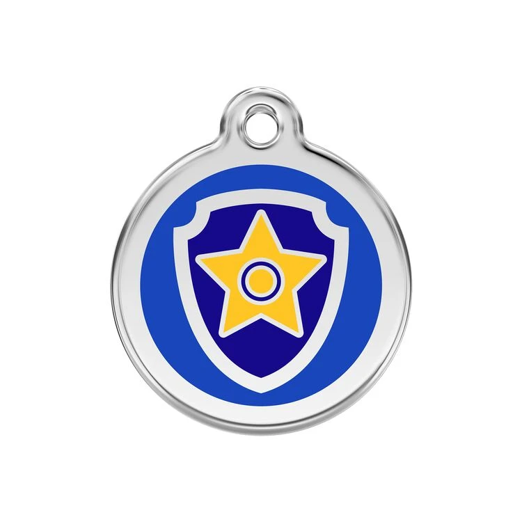 Red Dingo Stainless Steel Engraved Dog Tag Nickelodeon Paw Patrol Chase Navy MED 3 Red Dingo Stainless Steel Engraved Dog Tag Nickelodeon Paw Patrol Chase Navy MED