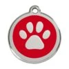 Red Dingo Stainless Steel Engraved Dog Tag Paw Print Red 1 Red Dingo Stainless Steel Engraved Dog Tag Paw Print Red -PetJoy Shop 01 PP RE LG