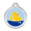Red Dingo Stainless Steel Engraved Dog Tag Rubber Duck Light Blue -PetJoy Shop 01 RU LB LG