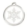 Red Dingo Stainless Steel Engraved Dog Tag Snowflake White -PetJoy Shop 01 SF WT LG