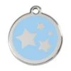 Red Dingo Stainless Steel Engraved Dog Tag Stars Light Blue -PetJoy Shop 01 ST LB LG