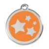 Red Dingo Stainless Steel Engraved Dog Tag Stars Orange -PetJoy Shop 01 ST OR LG