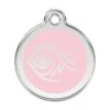Red Dingo Stainless Steel Engraved Dog Tag Tribal Fish Pink